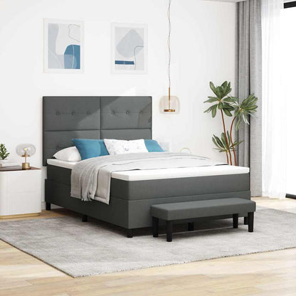 Letto a molle con cuscino Grigio scuro 140 x 200 cm Tessuto | homemem39