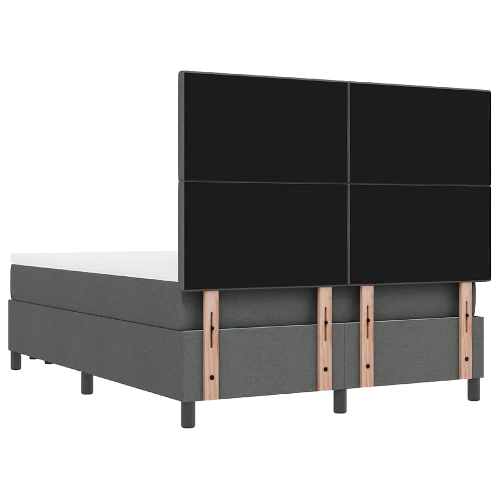 Letto a molle con cuscino Grigio scuro 140 x 200 cm Tessuto | homemem39