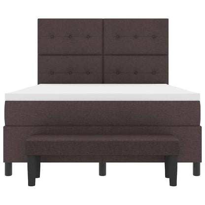 Letto a molle con testiera Marrone Scuro 140 x 200 cm Tessuto | homemem39