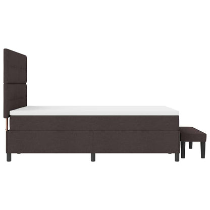 Letto a molle con testiera Marrone Scuro 140 x 200 cm Tessuto | homemem39