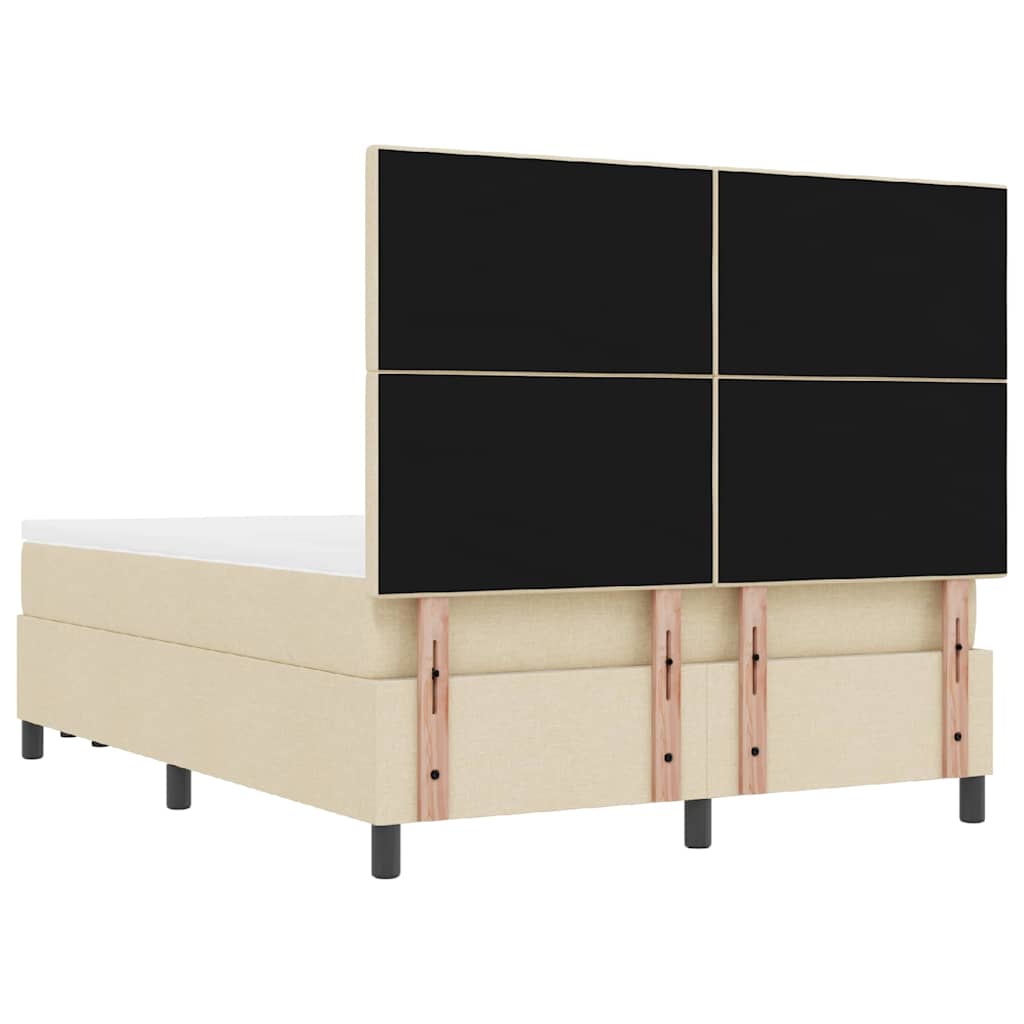 Letto a molle con testiera Crema 140 x 200 cm Tessuto | homemem39