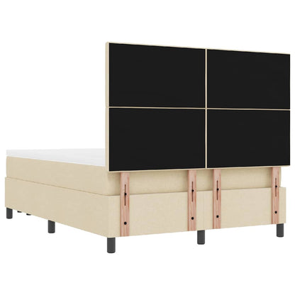Letto a molle con testiera Crema 140 x 200 cm Tessuto | homemem39