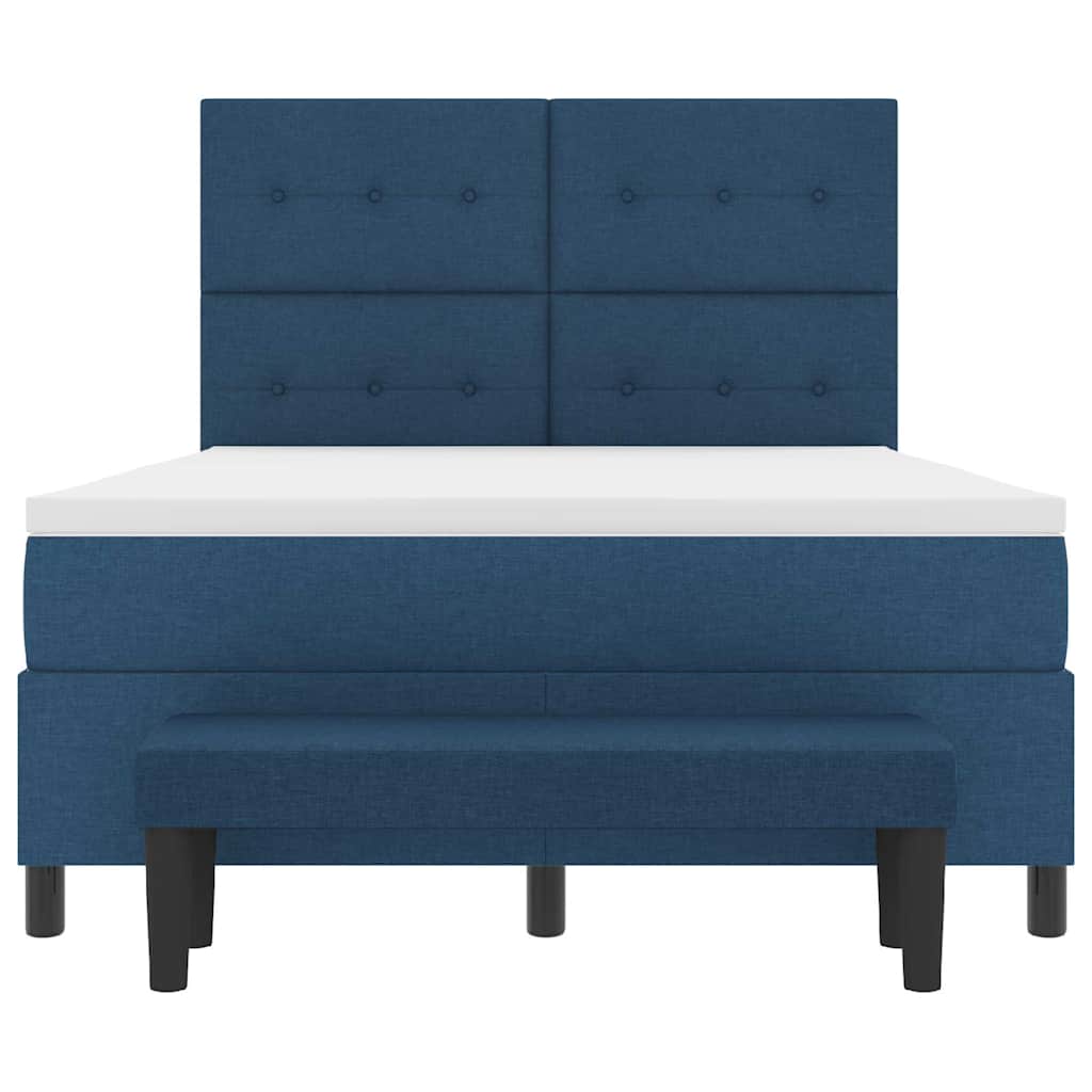 Letto a molle con testiera Blu 140 x 200 cm Tessuto | homemem39