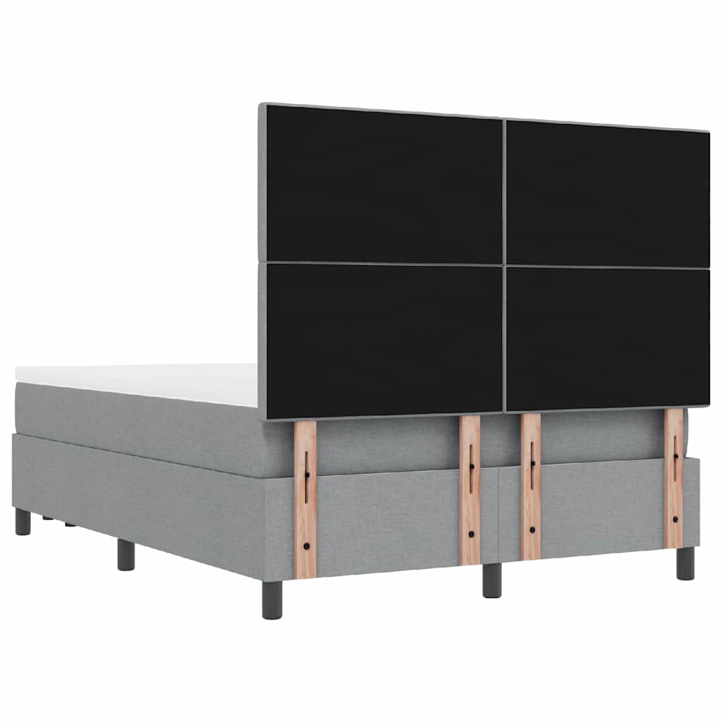 Letto a molle con testiera Grigio chiaro 160 x 200 cm Tessuto | homemem39