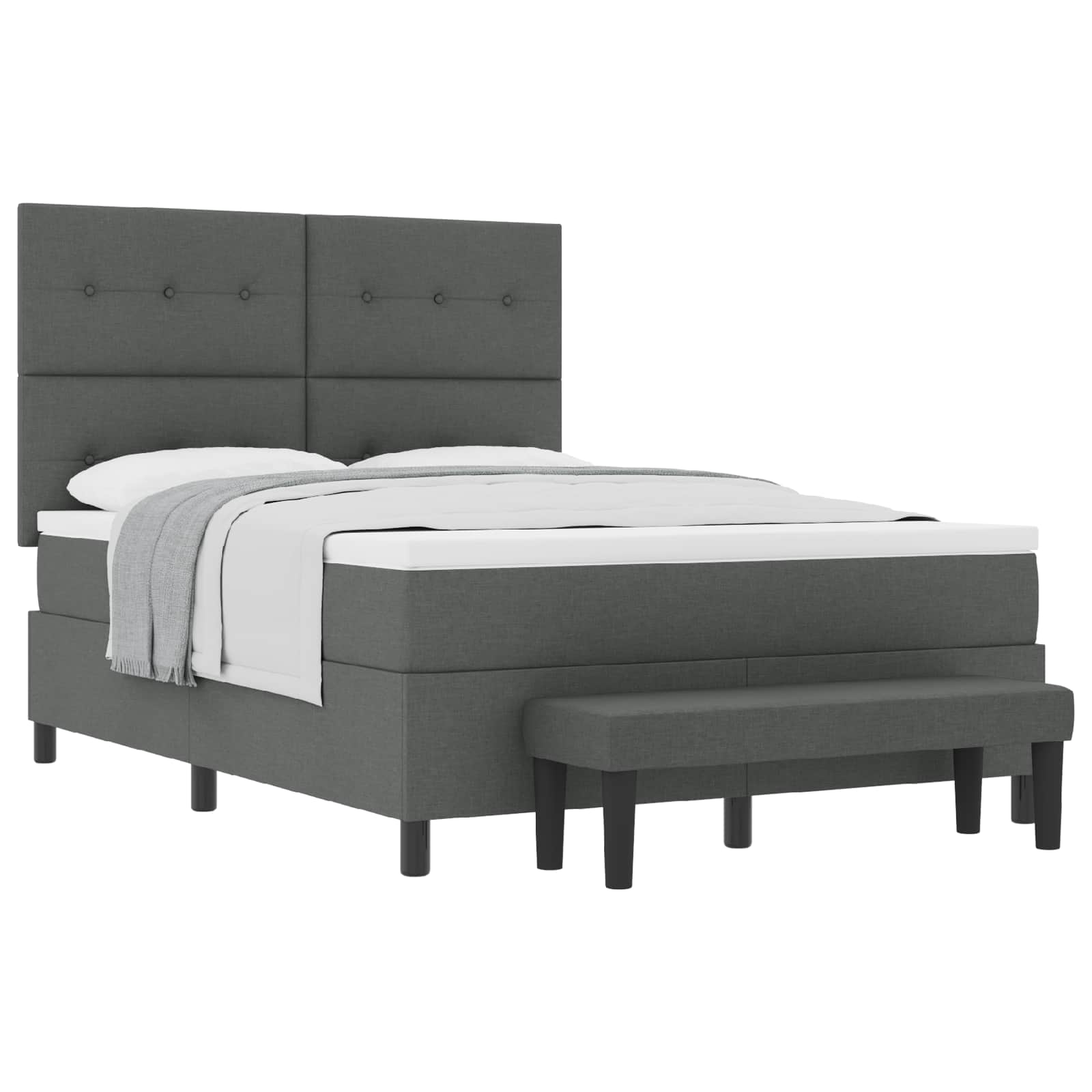 Letto a molle con cuscino Grigio scuro 160 x 200 cm Tessuto | homemem39