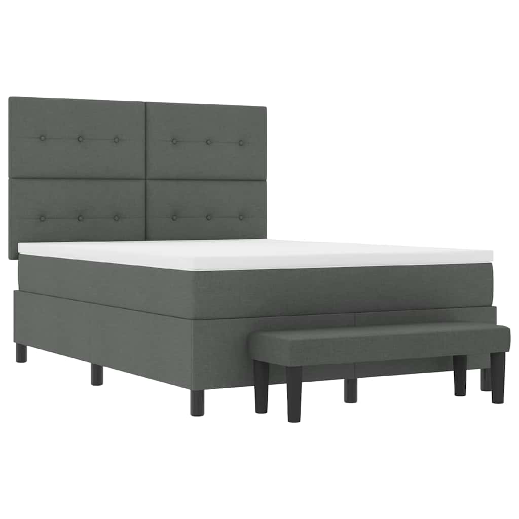 Letto a molle con cuscino Grigio scuro 160 x 200 cm Tessuto | homemem39