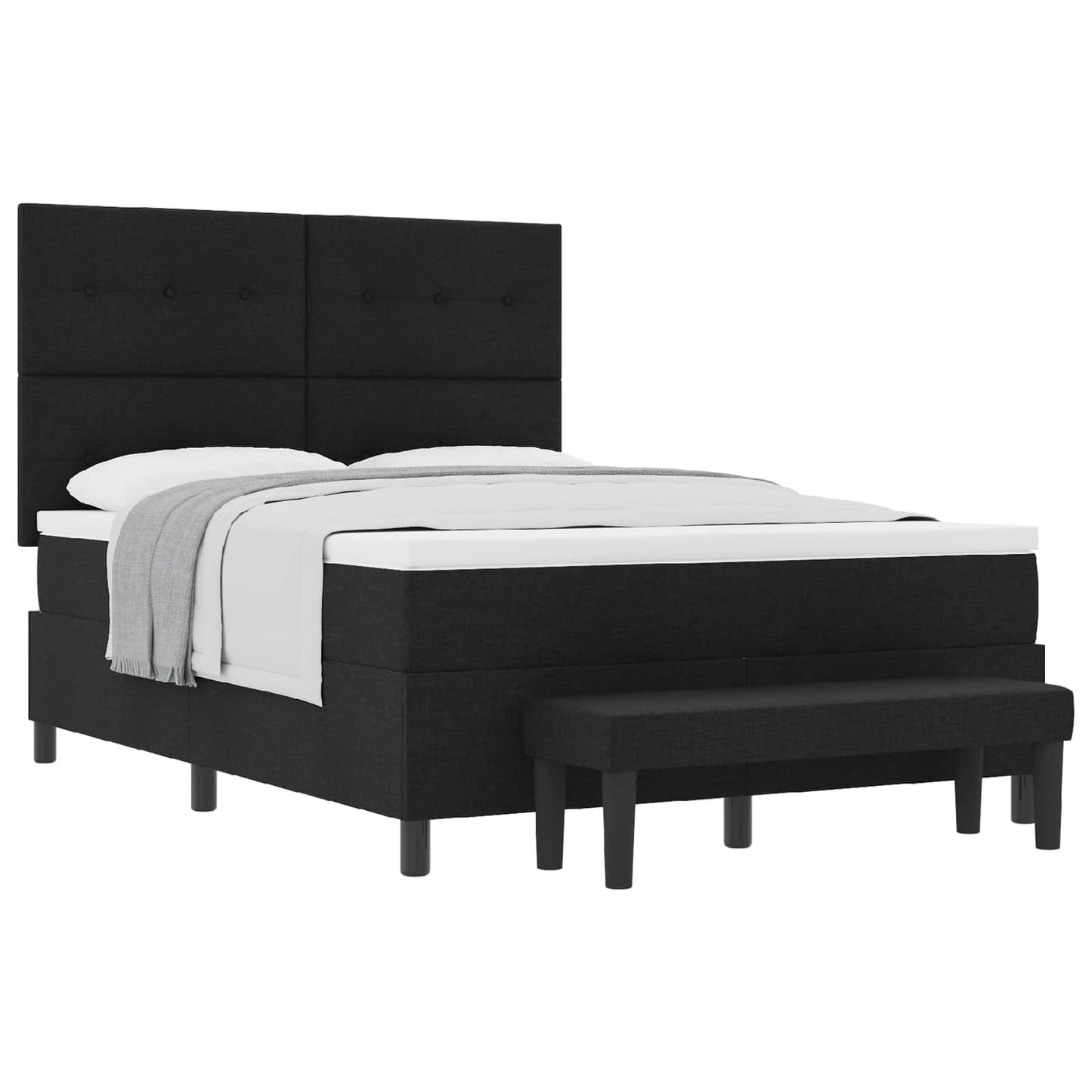Letto a molle con testiera Nero 160 x 200 cm Tessuto | homemem39