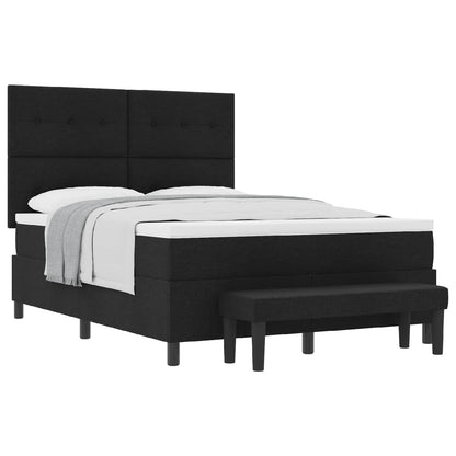 Letto a molle con testiera Nero 160 x 200 cm Tessuto | homemem39
