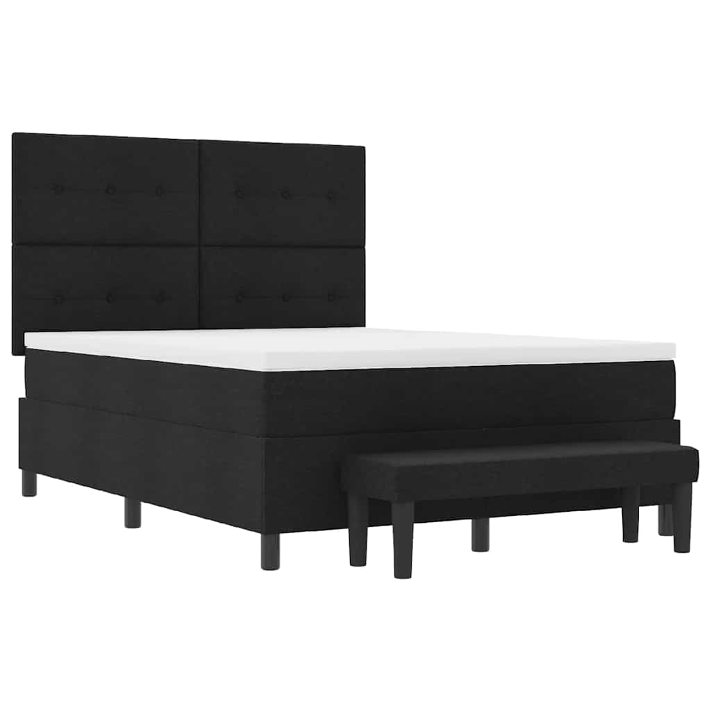 Letto a molle con testiera Nero 160 x 200 cm Tessuto | homemem39