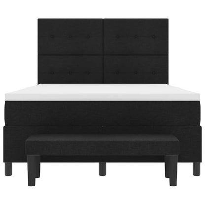 Letto a molle con testiera Nero 160 x 200 cm Tessuto | homemem39
