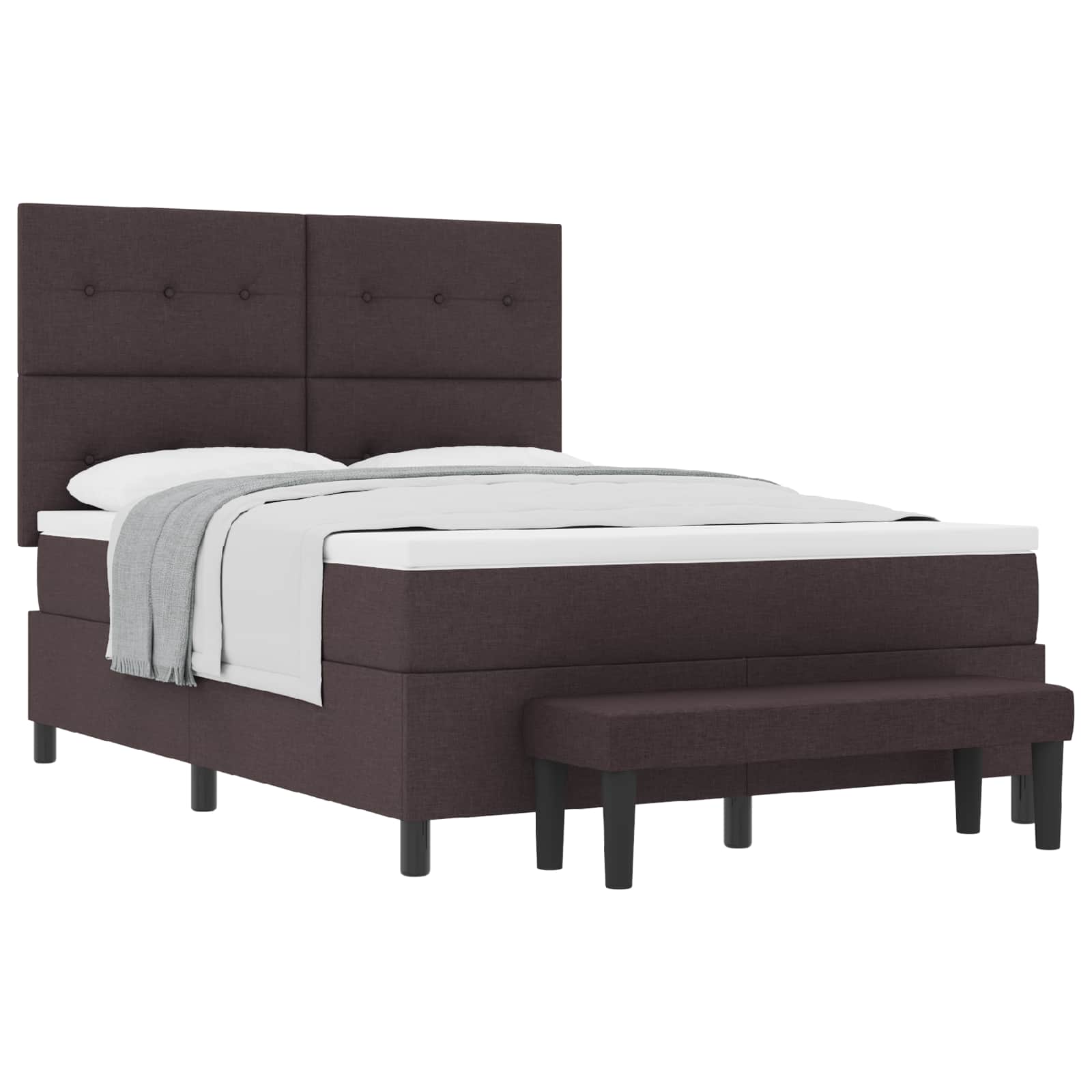 Letto a molle con testiera Marrone Scuro 160 x 200 cm Tessuto | homemem39