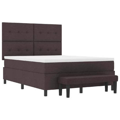 Letto a molle con testiera Marrone Scuro 160 x 200 cm Tessuto | homemem39