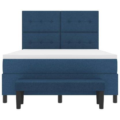 Letto a molle con testiera Blu 160 x 200 cm Tessuto | homemem39