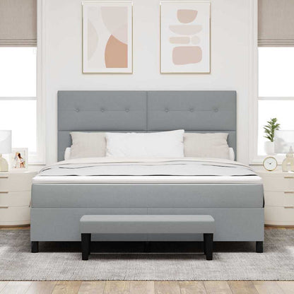 Letto a molle con testiera Grigio chiaro 180 x 200 cm Tessuto | homemem39