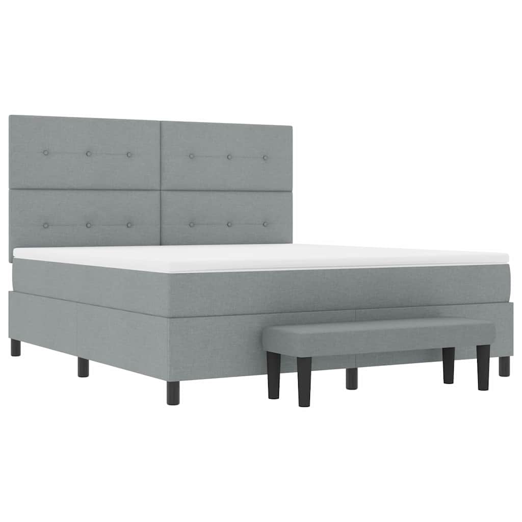Letto a molle con testiera Grigio chiaro 180 x 200 cm Tessuto | homemem39