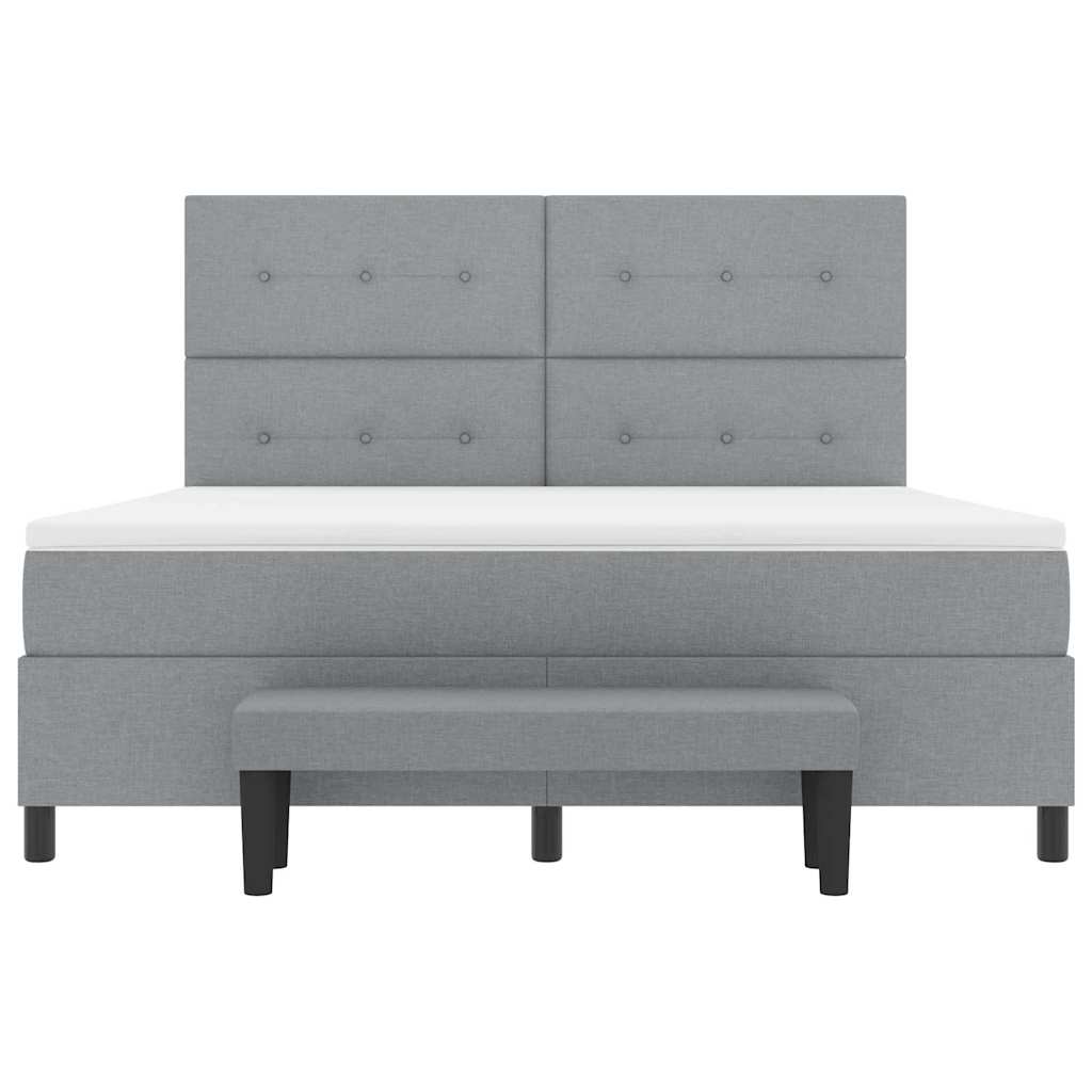 Letto a molle con testiera Grigio chiaro 180 x 200 cm Tessuto | homemem39