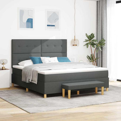 Letto a molle con testiera Grigio scuro 180 x 200 cm Tessuto | homemem39