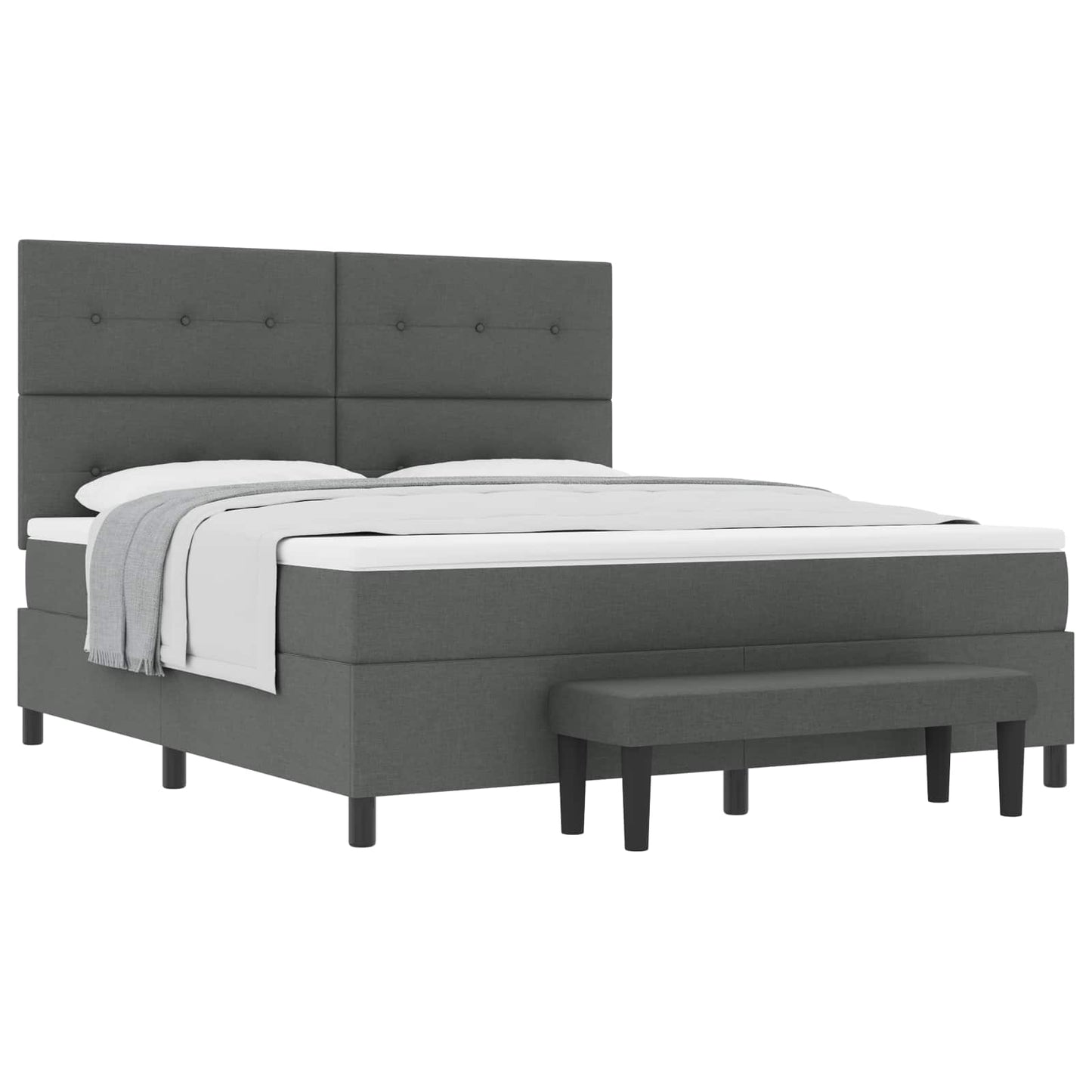 Letto a molle con testiera Grigio scuro 180 x 200 cm Tessuto | homemem39