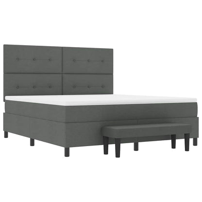 Letto a molle con testiera Grigio scuro 180 x 200 cm Tessuto | homemem39
