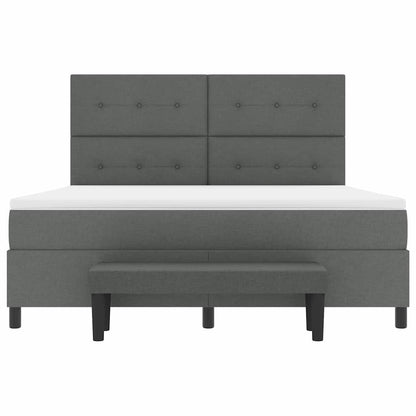 Letto a molle con testiera Grigio scuro 180 x 200 cm Tessuto | homemem39
