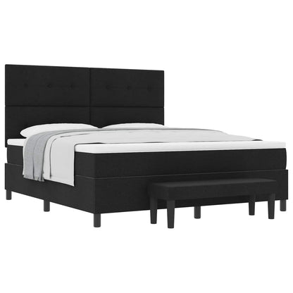 Letto a molle con testiera Nero 180 x 200 cm Tessuto | homemem39
