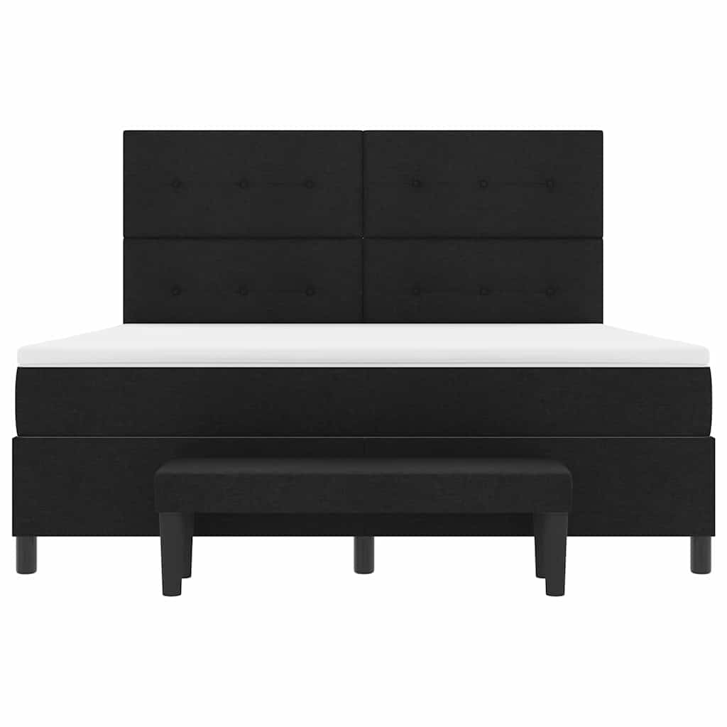 Letto a molle con testiera Nero 180 x 200 cm Tessuto | homemem39