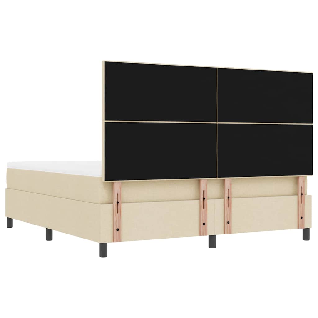 Letto a molle con materasso Crema 180 x 200 cm Tessuto