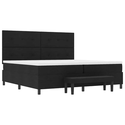 Letto a molle con testiera Nero 200 x 200 cm Tessuto | homemem39