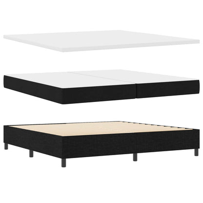 Letto a molle con testiera Nero 200 x 200 cm Tessuto