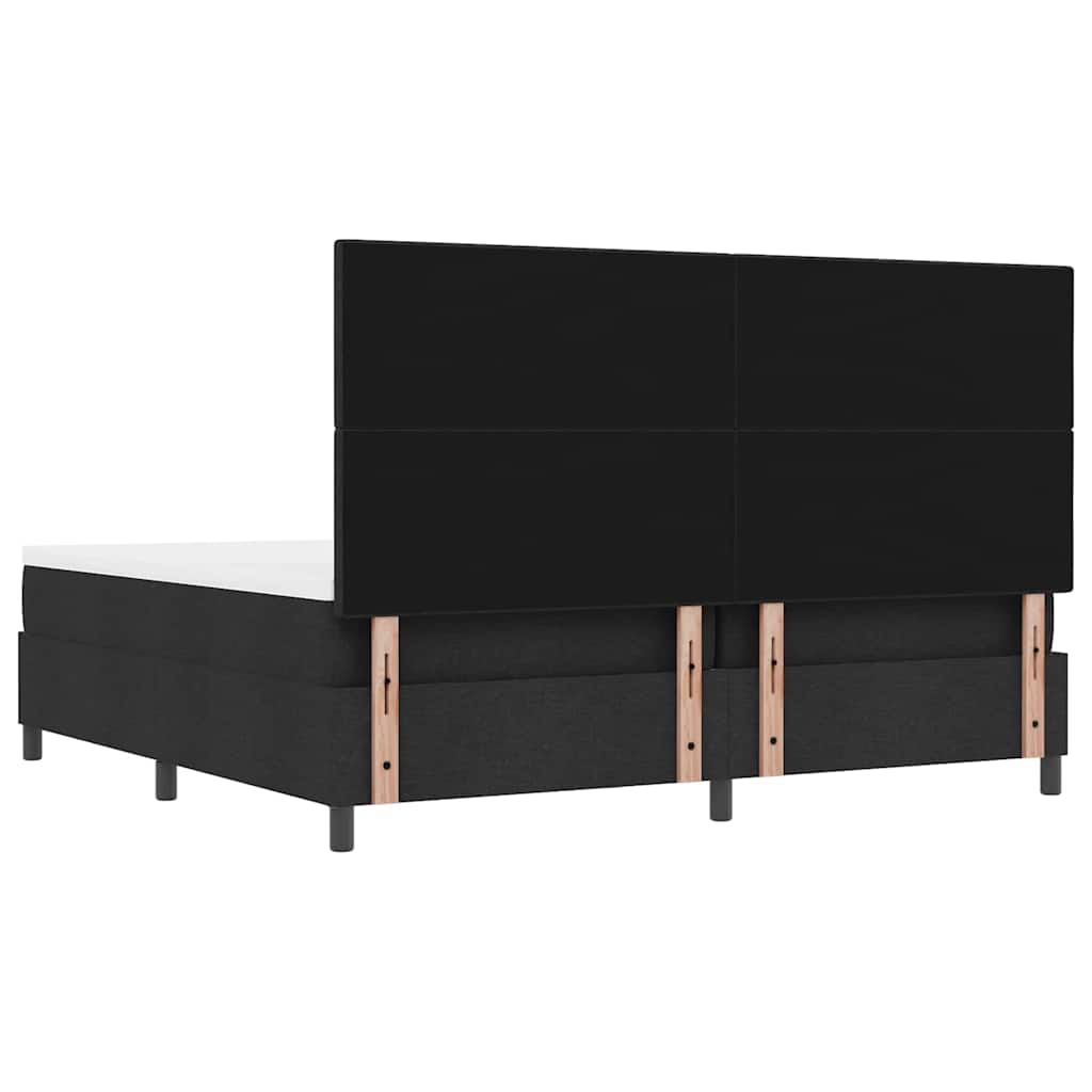 Letto a molle con testiera Nero 200 x 200 cm Tessuto | homemem39