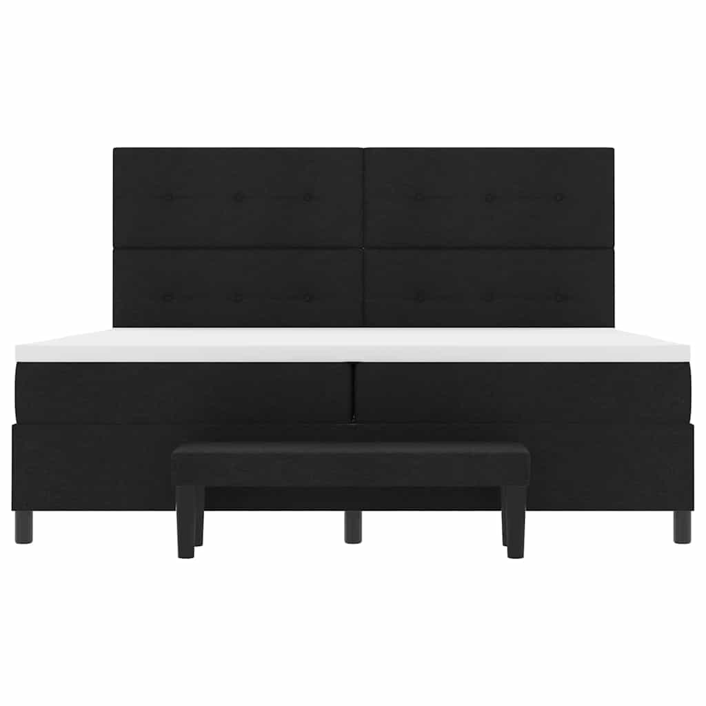 Letto a molle con testiera Nero 200 x 200 cm Tessuto | homemem39