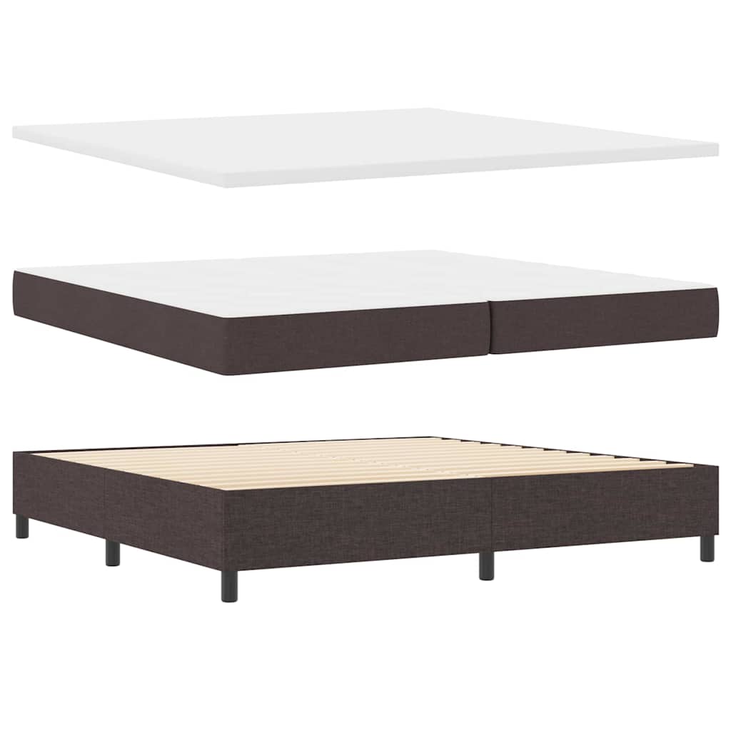 Letto a molle con testiera Marrone Scuro 200 x 200 cm Tessuto | homemem39