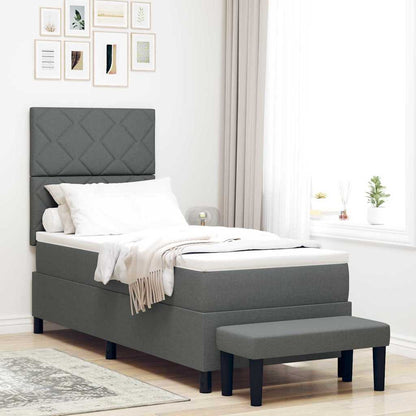 Letto a molle con testiera Grigio scuro 80 x 200 cm Tessuto | homemem39
