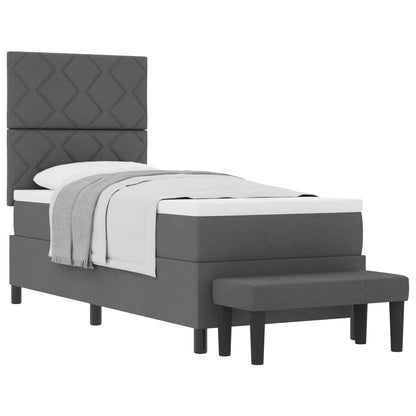 Letto a molle con testiera Grigio scuro 80 x 200 cm Tessuto | homemem39