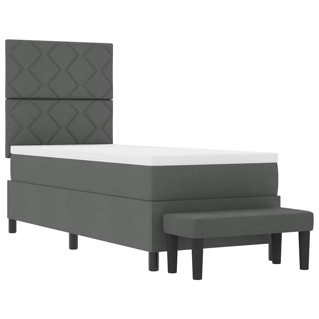 Letto a molle con testiera Grigio scuro 80 x 200 cm Tessuto | homemem39