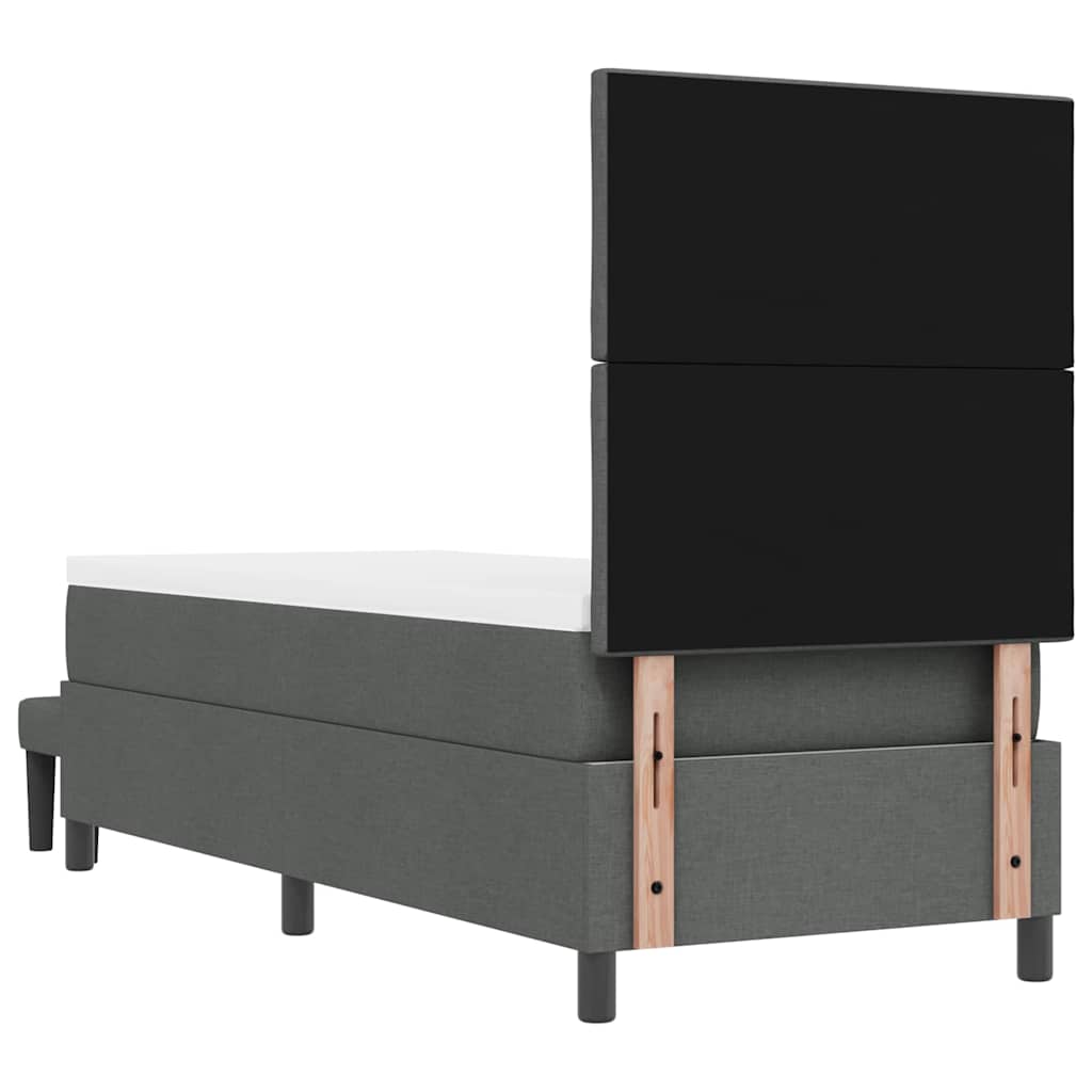 Letto a molle con testiera Grigio scuro 80 x 200 cm Tessuto | homemem39