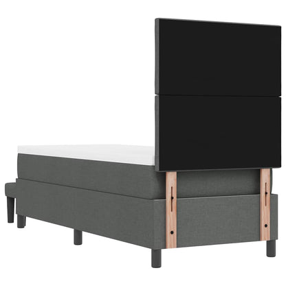 Letto a molle con testiera Grigio scuro 80 x 200 cm Tessuto | homemem39