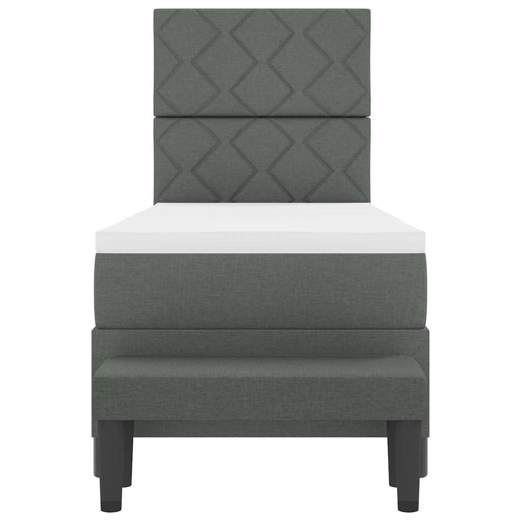 Letto a molle con testiera Grigio scuro 80 x 200 cm Tessuto | homemem39