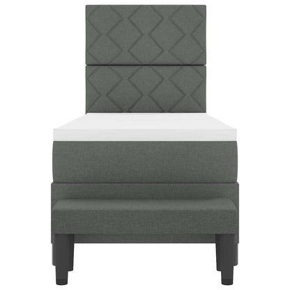 Letto a molle con testiera Grigio scuro 80 x 200 cm Tessuto | homemem39