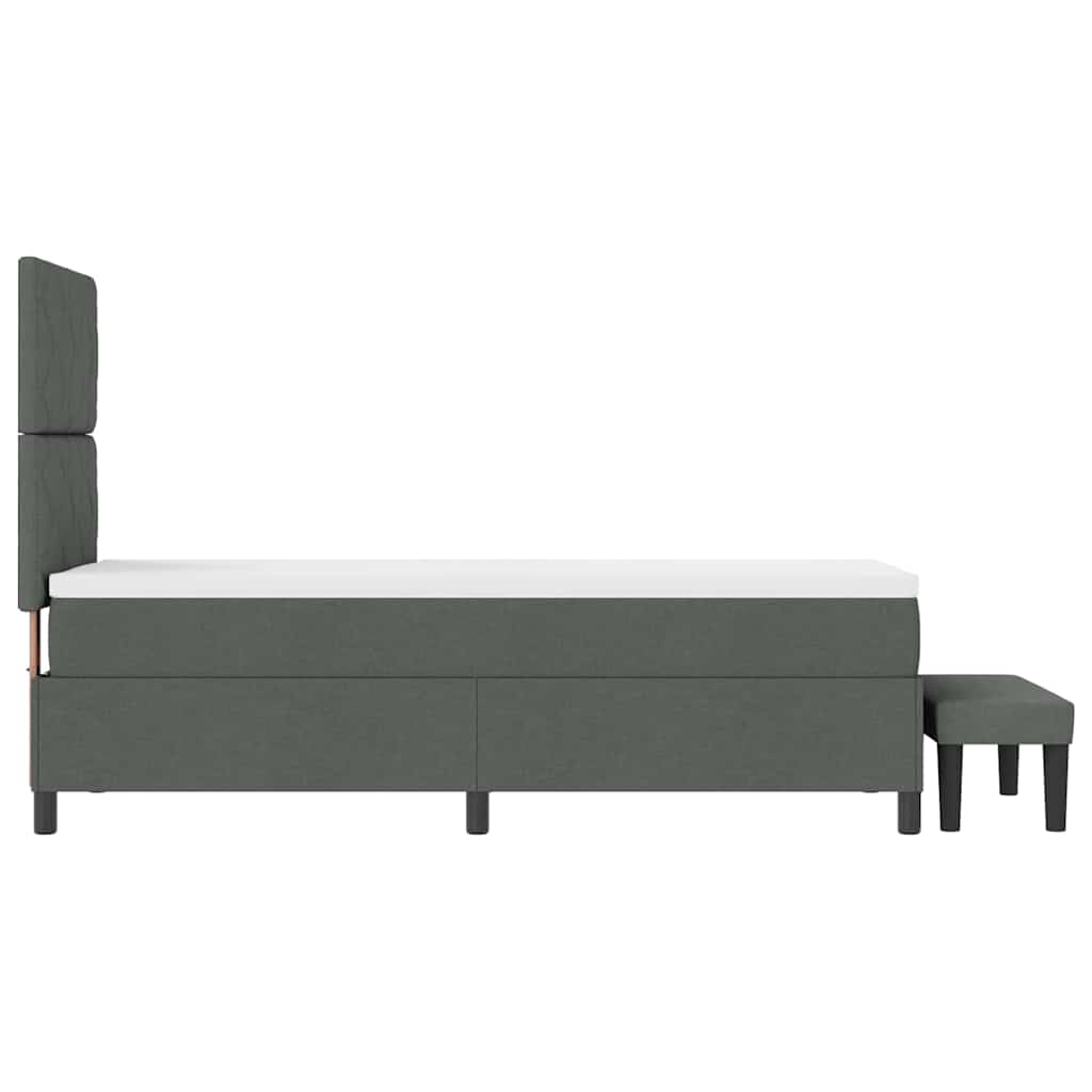 Letto a molle con testiera Grigio scuro 80 x 200 cm Tessuto | homemem39