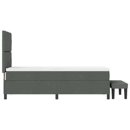 Letto a molle con testiera Grigio scuro 80 x 200 cm Tessuto | homemem39