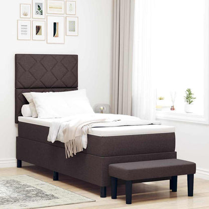 Letto a molle con testiera Marrone Scuro 80 x 200 cm Tessuto | homemem39