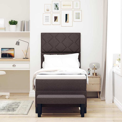 Letto a molle con testiera Marrone Scuro 80 x 200 cm Tessuto | homemem39