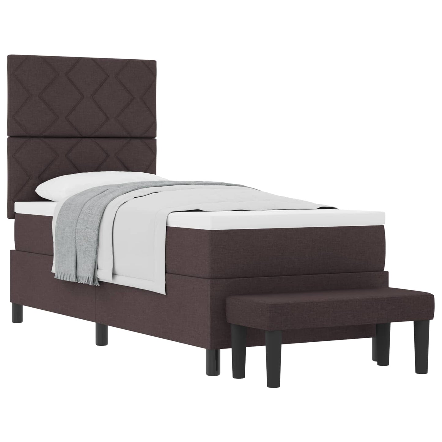 Letto a molle con testiera Marrone Scuro 80 x 200 cm Tessuto | homemem39