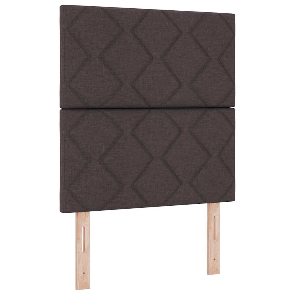 Letto a molle con testiera Marrone Scuro 80 x 200 cm Tessuto | homemem39