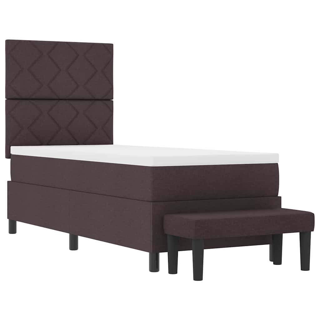Letto a molle con testiera Marrone Scuro 80 x 200 cm Tessuto | homemem39