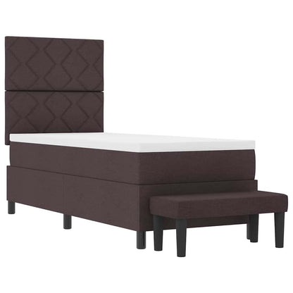 Letto a molle con testiera Marrone Scuro 80 x 200 cm Tessuto | homemem39