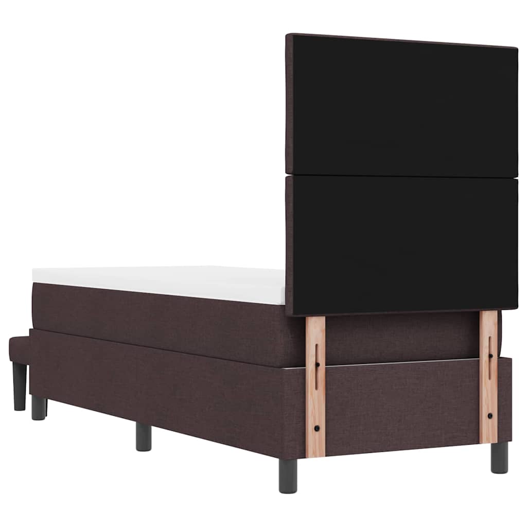 Letto a molle con testiera Marrone Scuro 80 x 200 cm Tessuto | homemem39