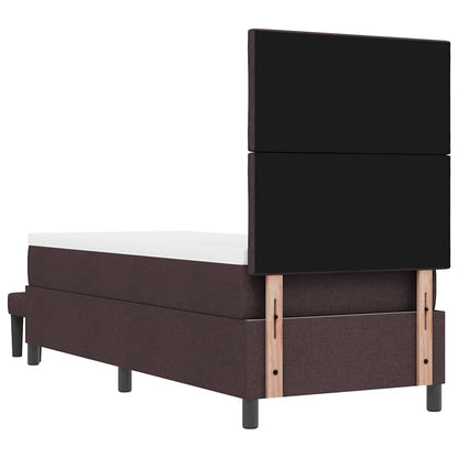 Letto a molle con testiera Marrone Scuro 80 x 200 cm Tessuto | homemem39