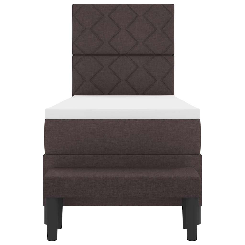 Letto a molle con testiera Marrone Scuro 80 x 200 cm Tessuto | homemem39